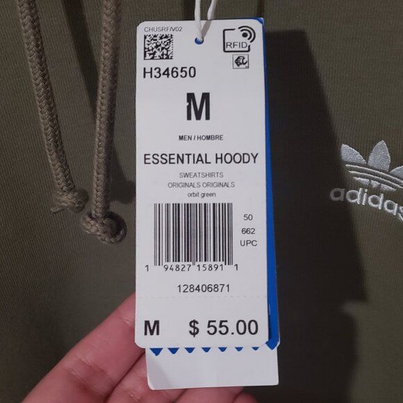 Mens Adidas Cozy Green Activewear Hoodie/Sweater - Picture 5 of 5